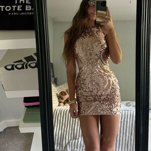 rose gold homecoming dress